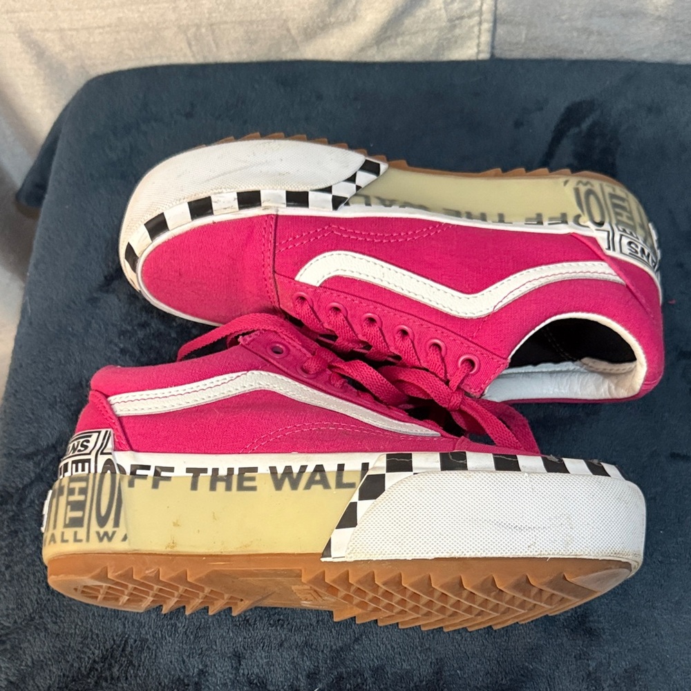 Vans Women's Bold Pink Platform Sneakers - Picture 5 of 8